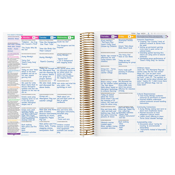 2026 OSHC Weekly Programming & Reflection Diary - Hard Cover Spiral Bound