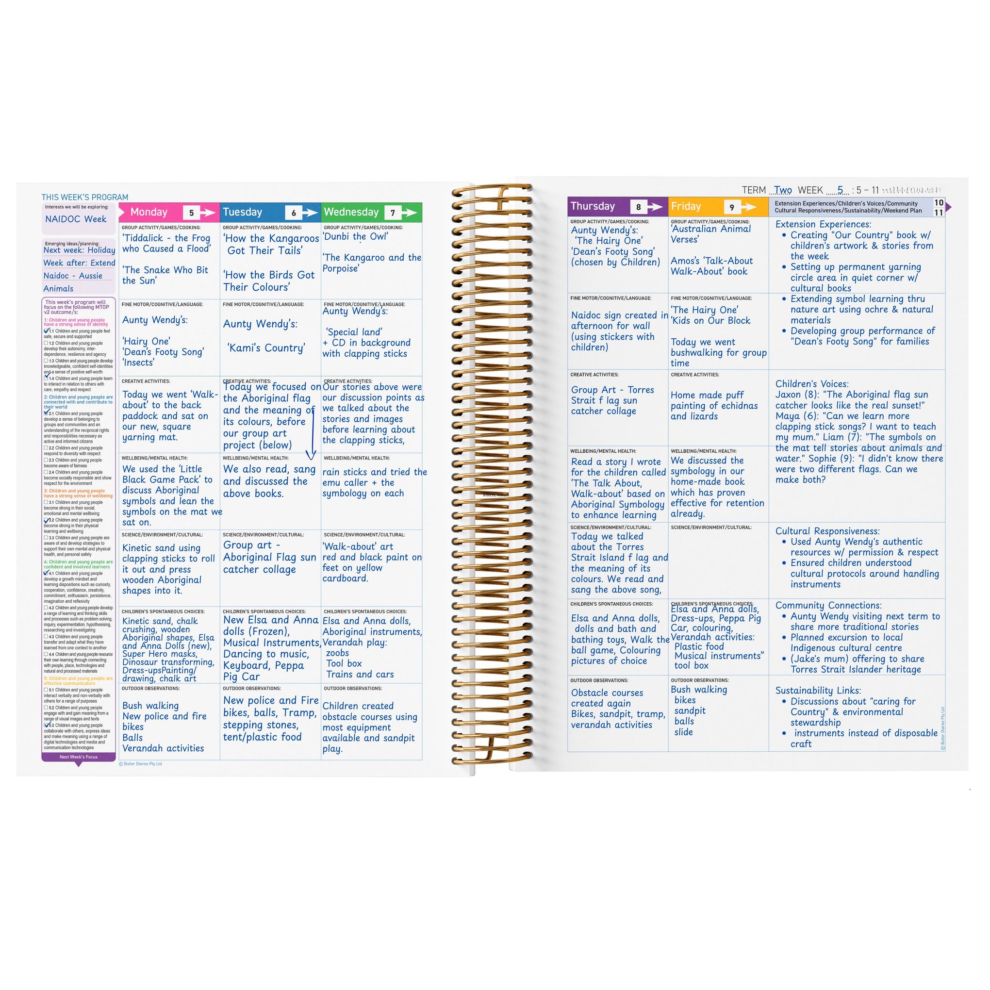 2026 OSHC Weekly Programming & Reflection Diary | Butler Diaries