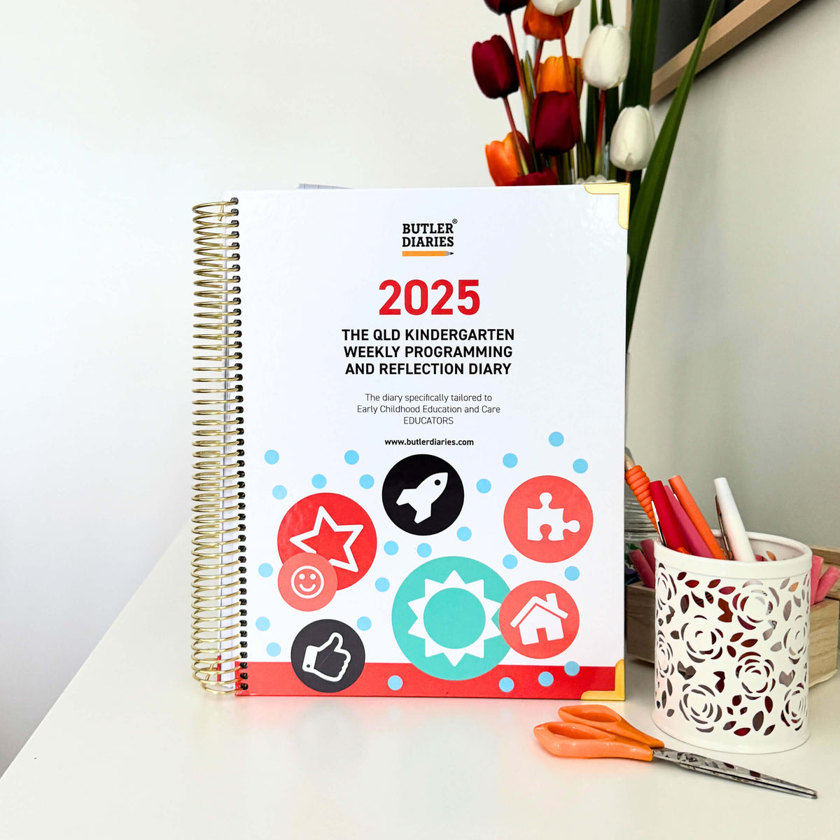 2025 QLD Kindy Weekly Programming & Reflection Diary - Hard Cover Spiral Bound