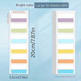 A stack of 10 sheets of sticky index tabs in various colours
