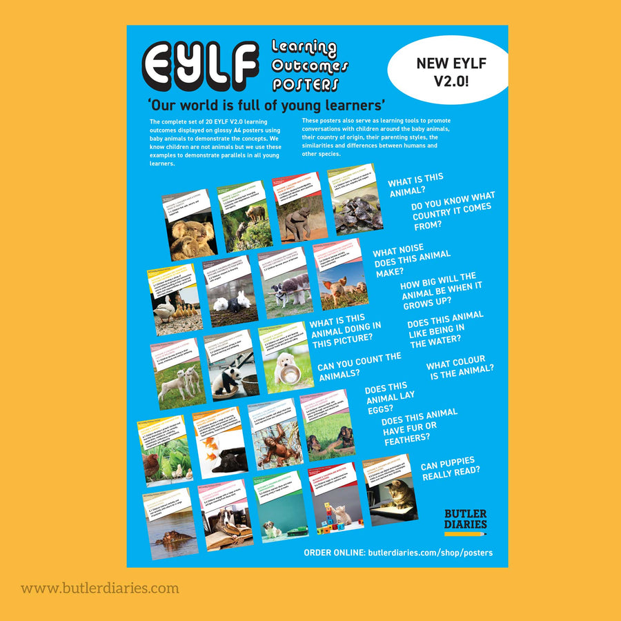 Baby Animal Posters - EYLF Learning Outcomes A4