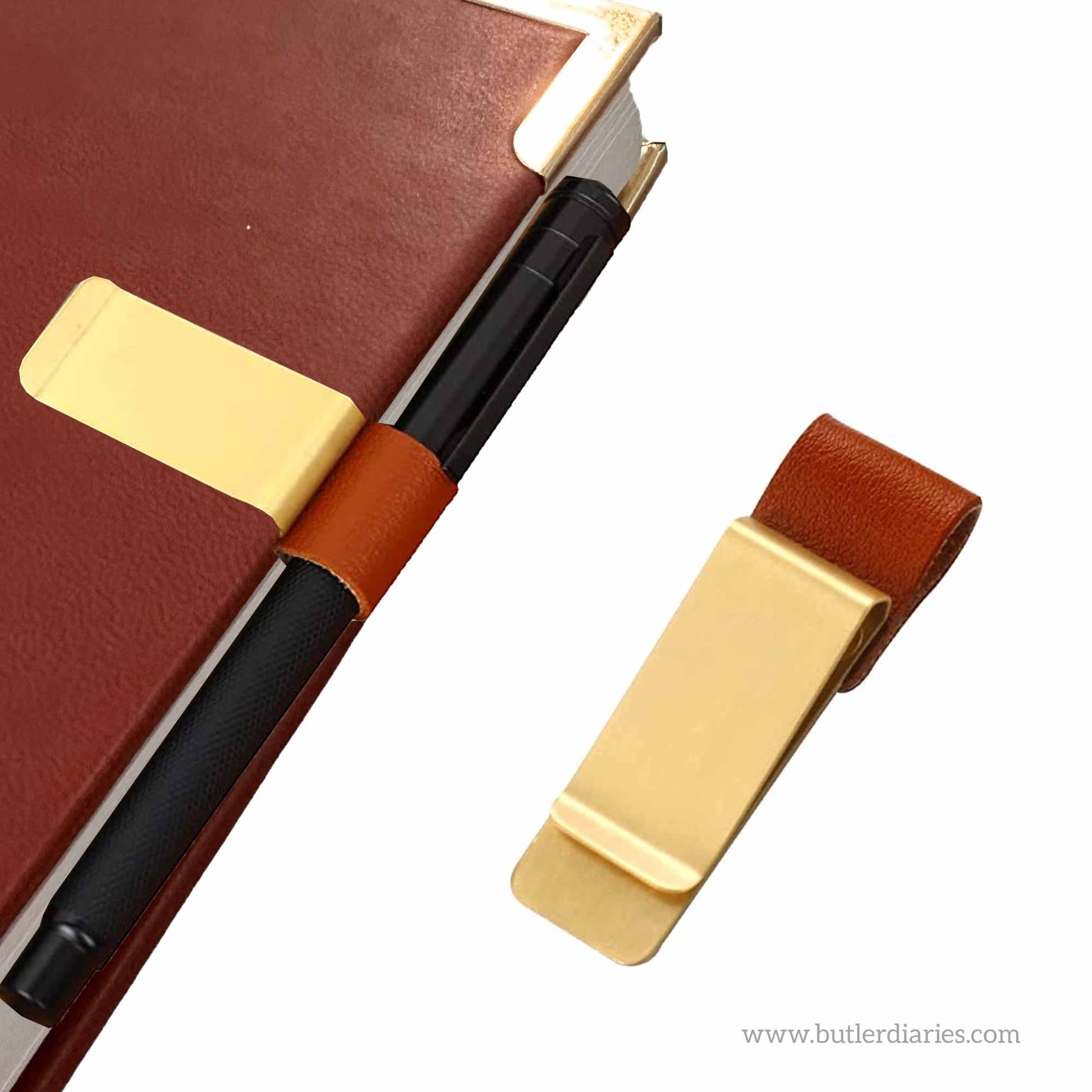 Pen holder clip / business card clip Butler Diaries