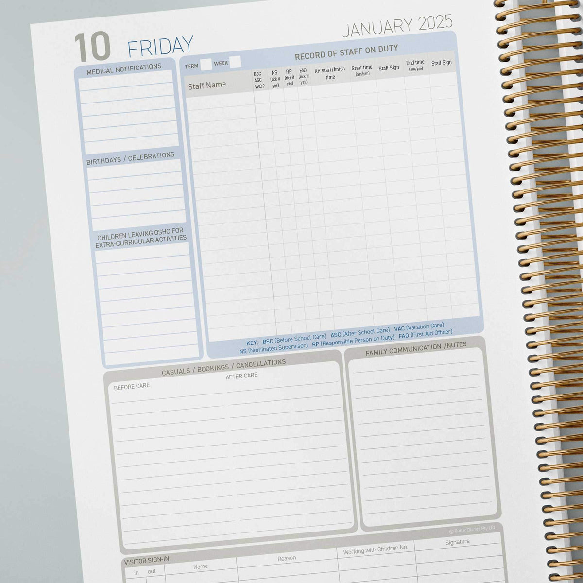 2025 Diaries for out of school hours | OSHC Butler Diary – Butler Diaries