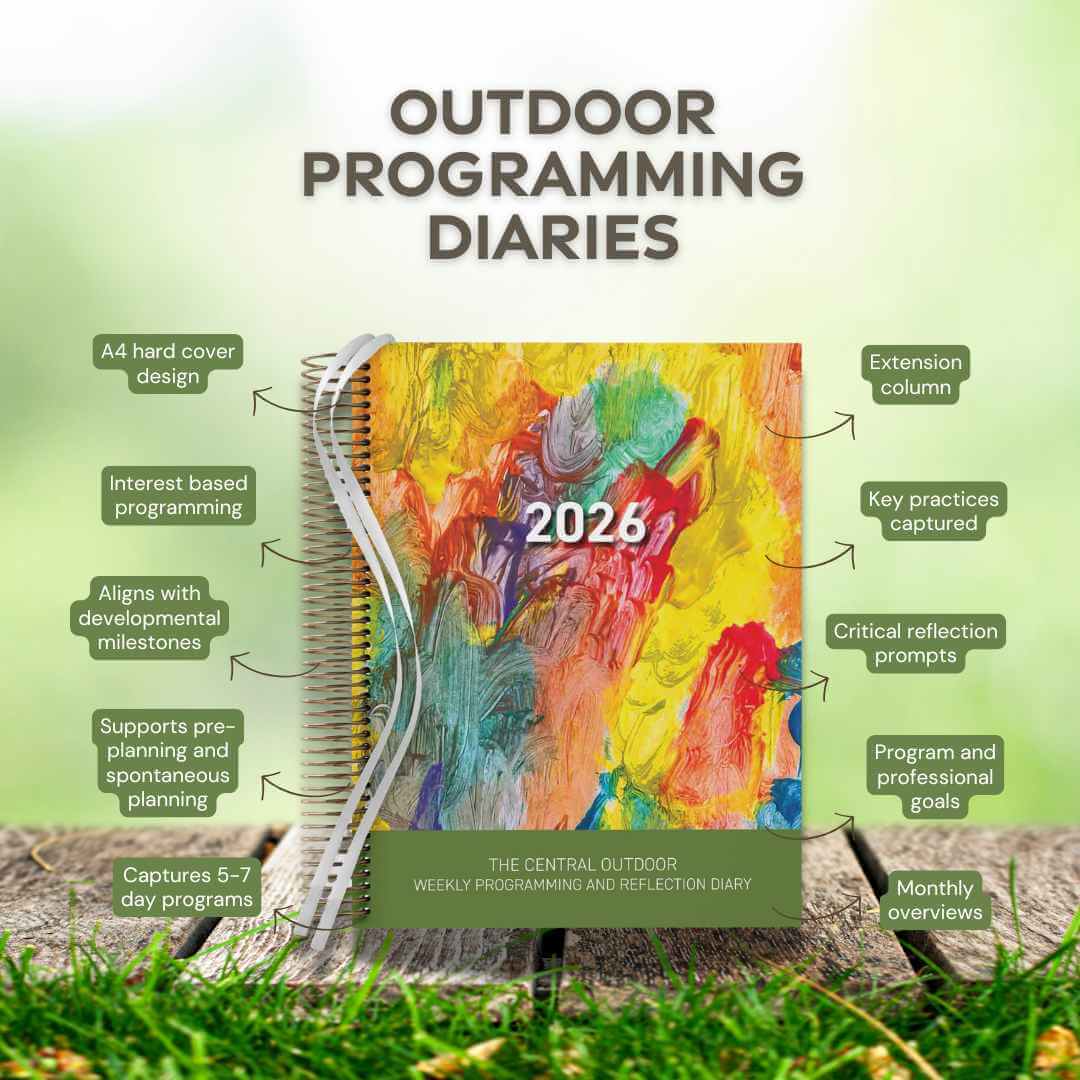 Outdoor Programming Diaries 2026 with colorful cover on grass