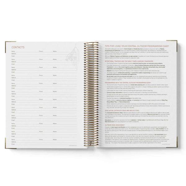 Open book showing pages with text on a white background