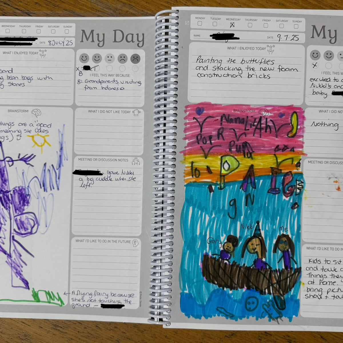 An example of the children's voices diary completed by child and educator together