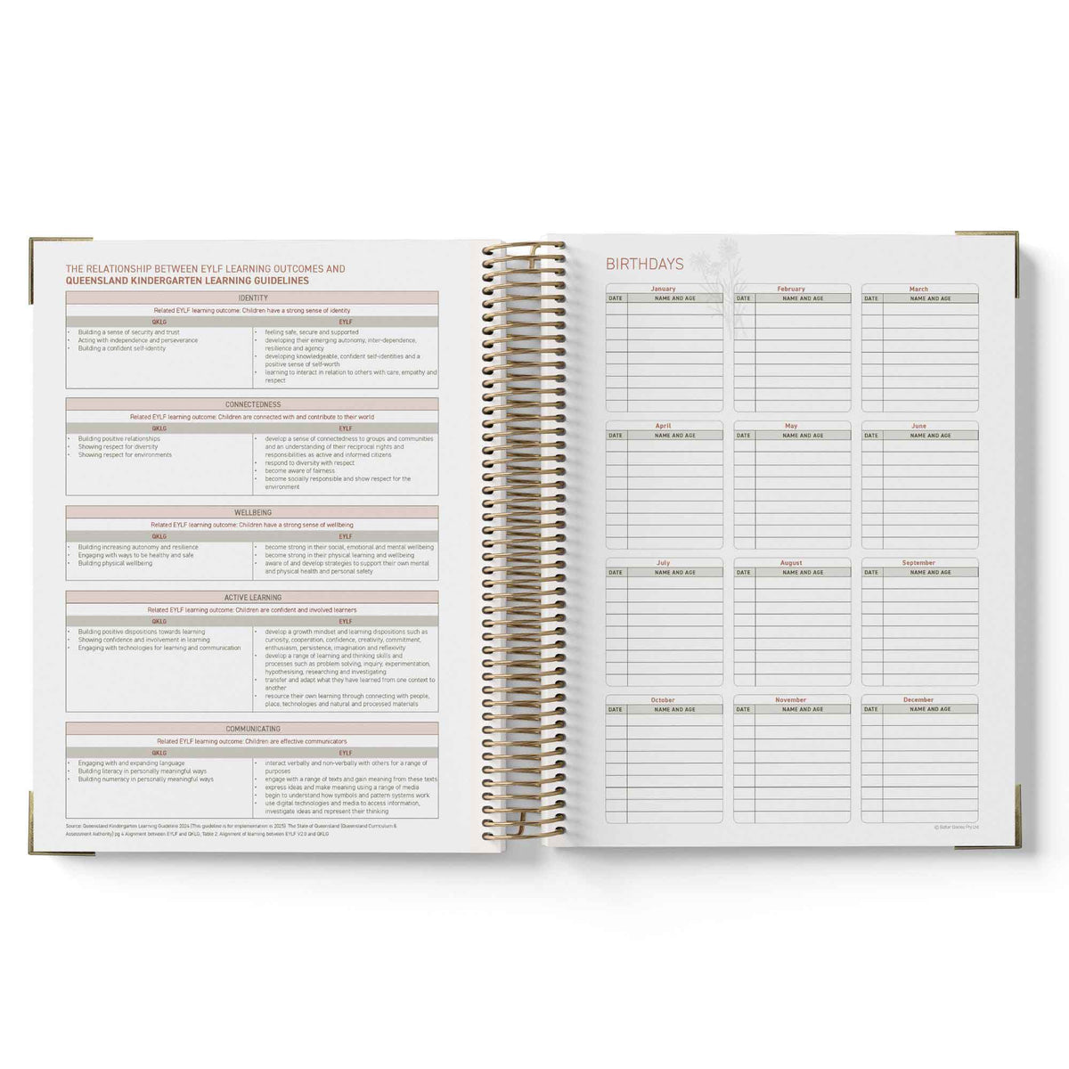 Open 2027 Children's Centre Diary with detailed pages on a white background
