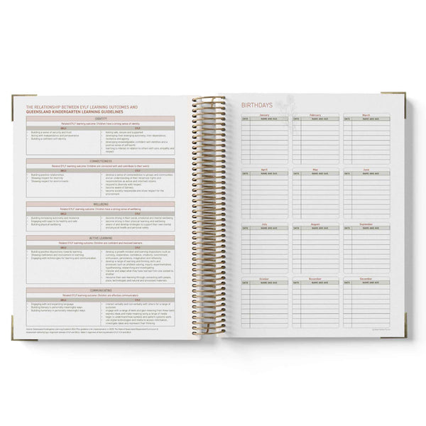 Open 2027 Children's Centre Diary with detailed pages on a white background