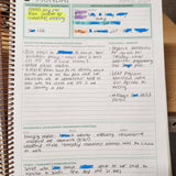 Customer example of Educational Leader Diary using highlighters to link and plan