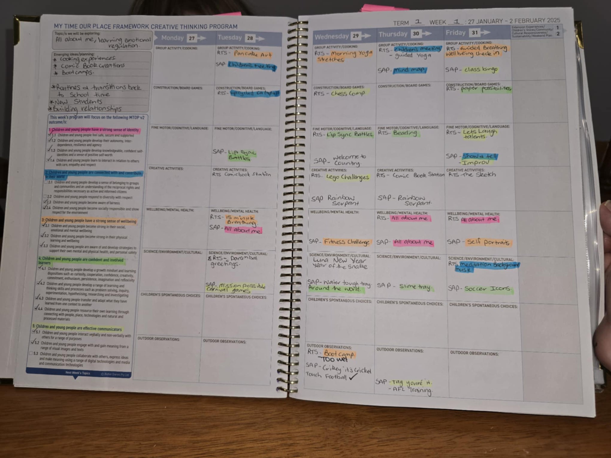 2026 OSHC Weekly Programming & Reflection Diary | Butler Diaries