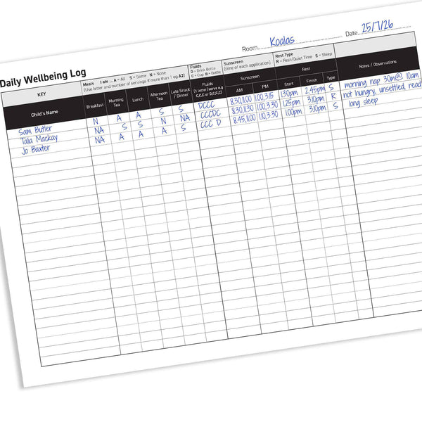 Daily Wellbeing Log Book