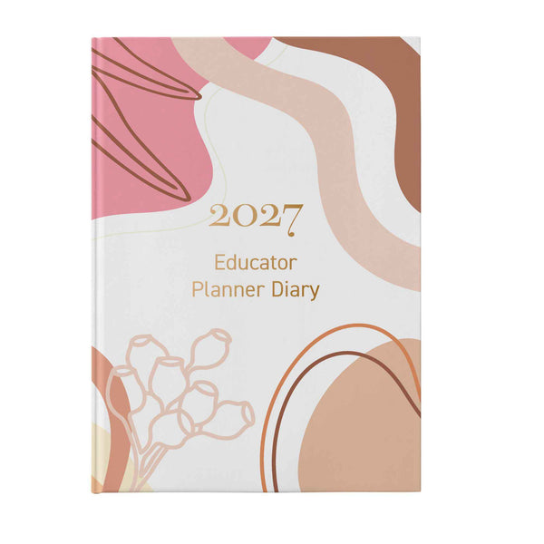 2027 Educator Planner Diary with abstract design on a white background