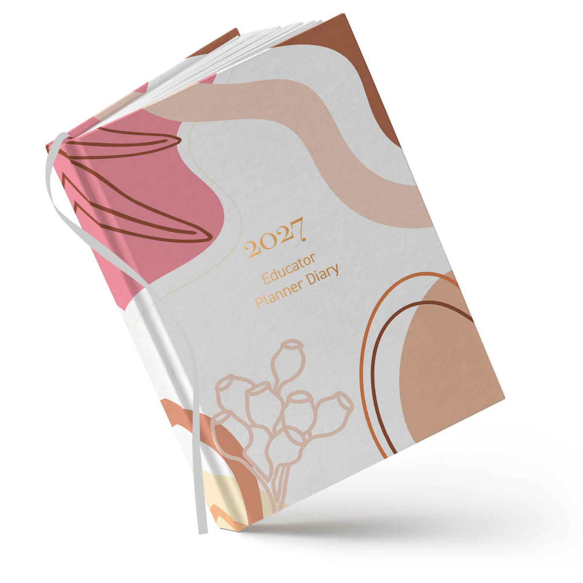 2027 Educator Planner Diary with abstract design on a white background