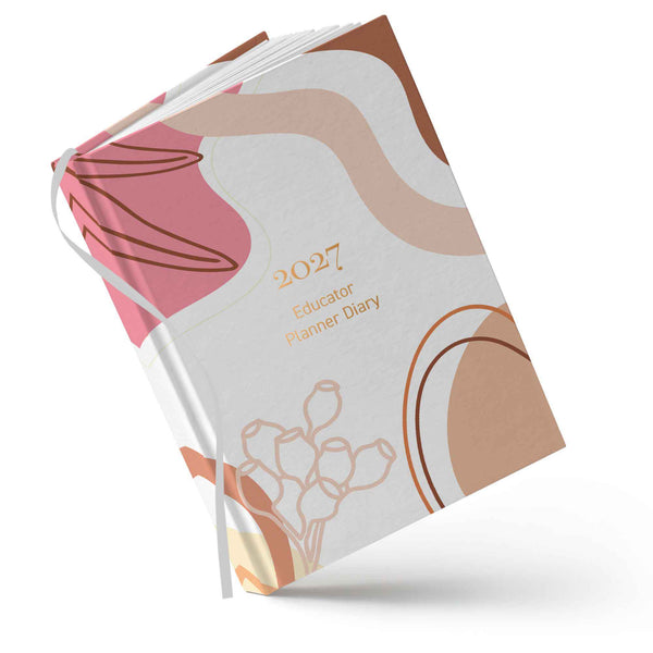 2027 Educator Planner Diary with abstract design on a white background