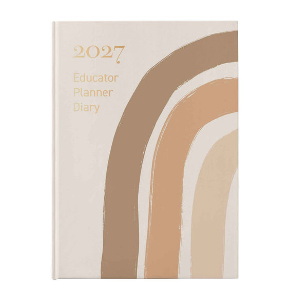 2027 Educator Planner Diary with abstract design on a white background