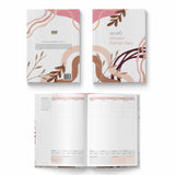 Educator planner diary with floral design on cover and open to show pages.