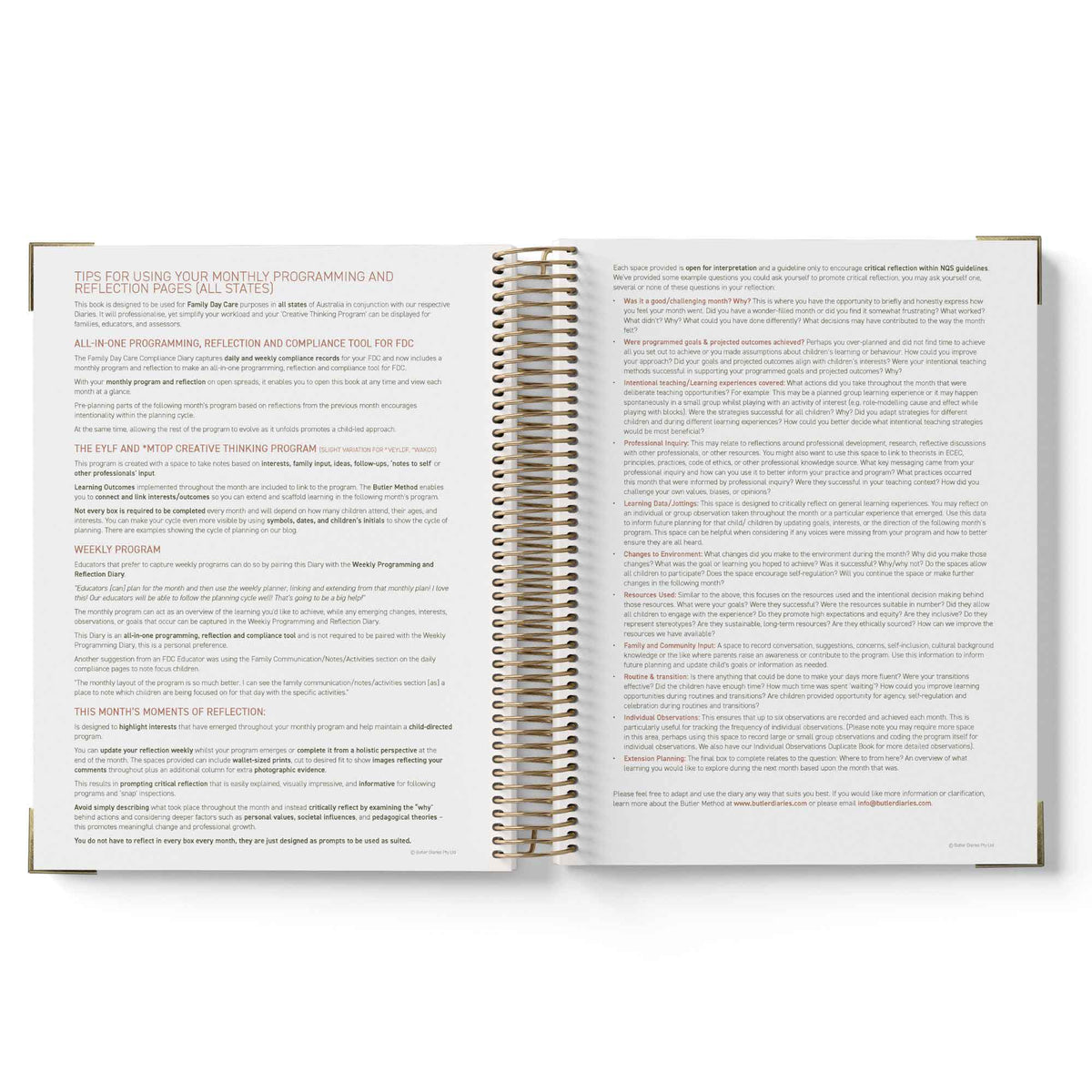 Open spiral-bound book with text on a white background