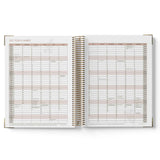 Open year 2027 Family Day Care Checklist Diary with monthly and weekly schedules on a white background
