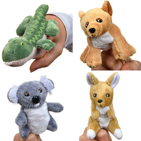 Australian Animals Finger Puppet Set & Free Drawstring Bag