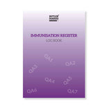 Butler Diaries Immunisation Register log book with a purple gradient cover on a white background