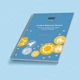 Notebook titled 'Incident Response Record' on a blue background