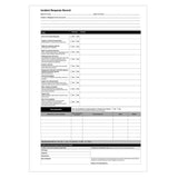 Incident Response Record form with checkboxes and text fields on a white background