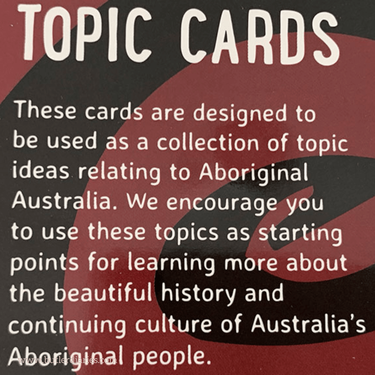 Indigenous Topic Cards for Childcare Butler Diaries