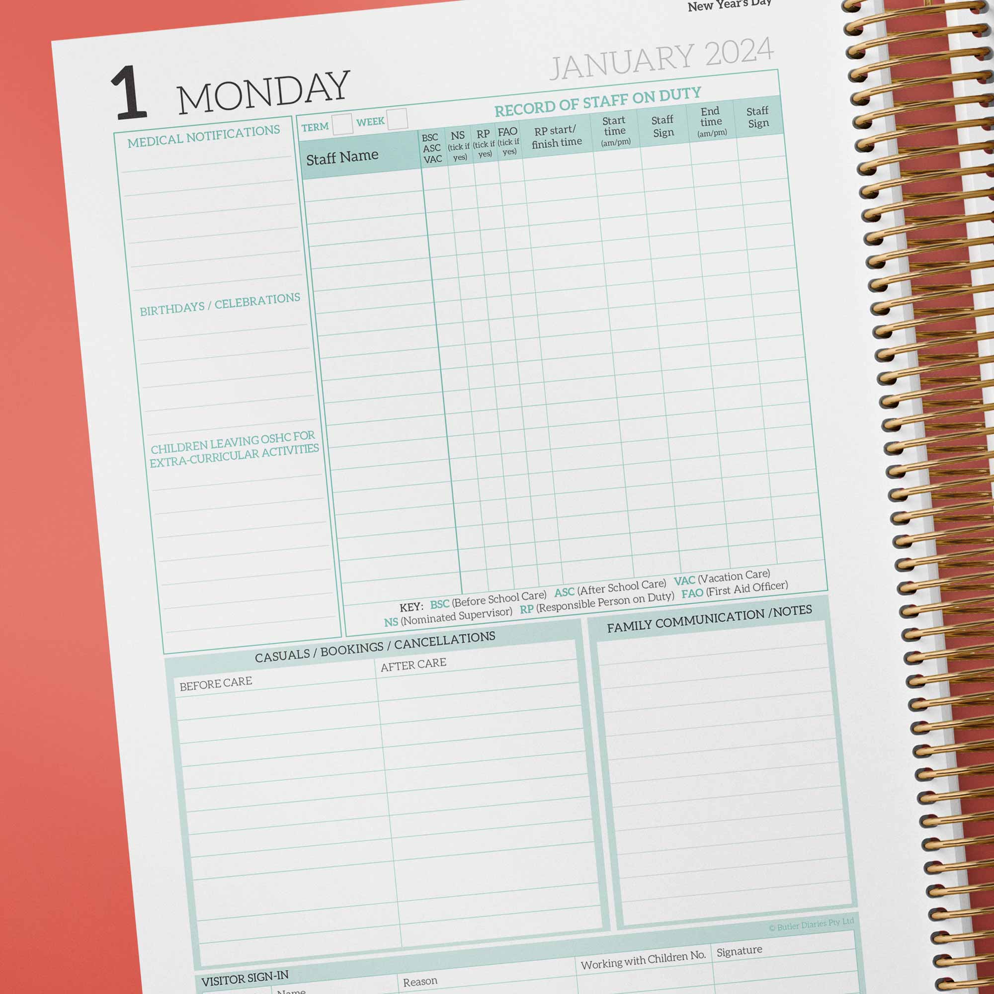 2024 Diaries for out of school hours | OSHC Butler Diary – Butler Diaries