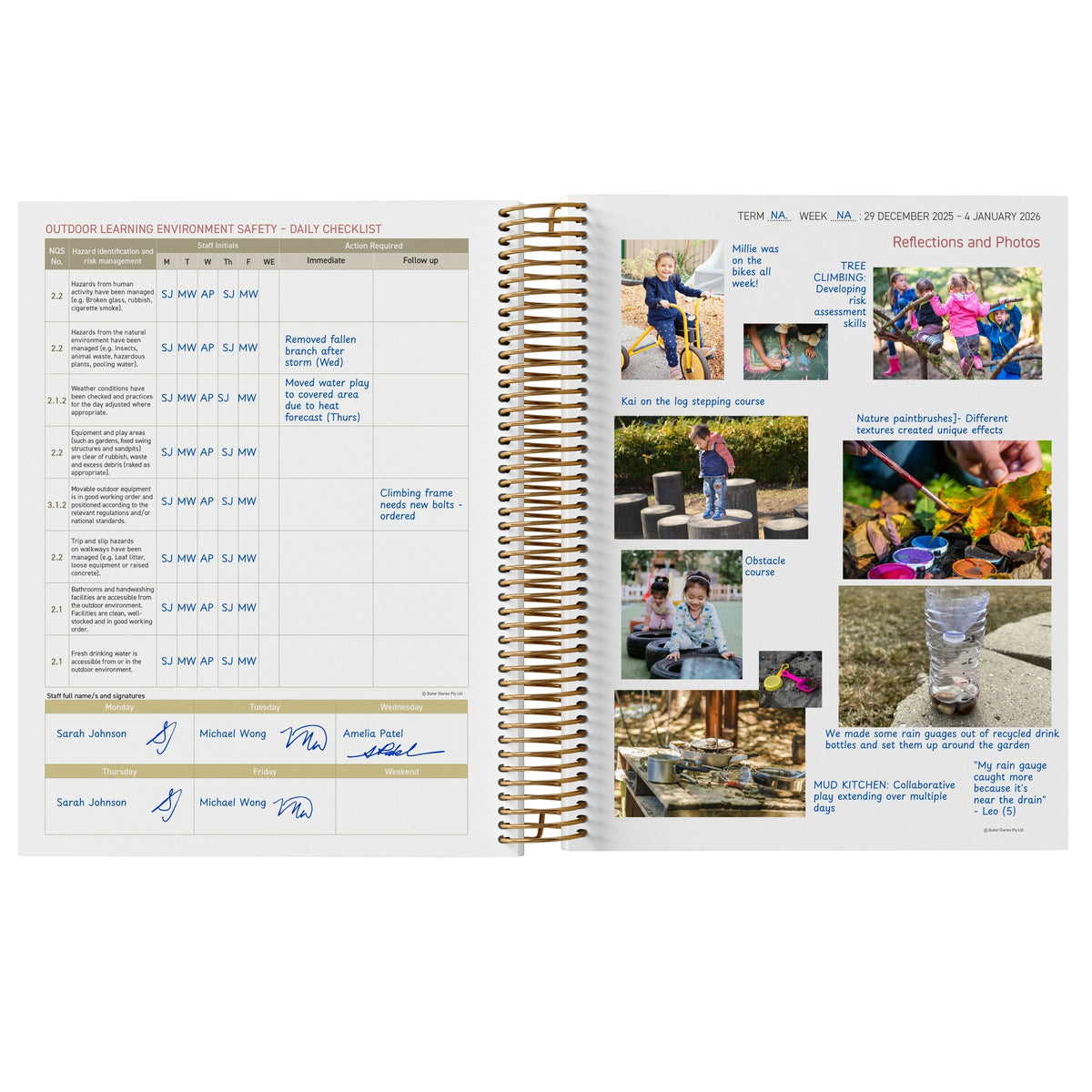 2026 Central Outdoor Weekly Programming and Reflection Diary - Hard Cover Spiral Bound
