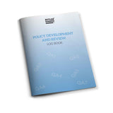 Butlerx Diaries Policy Development and Review Log Book on a white background