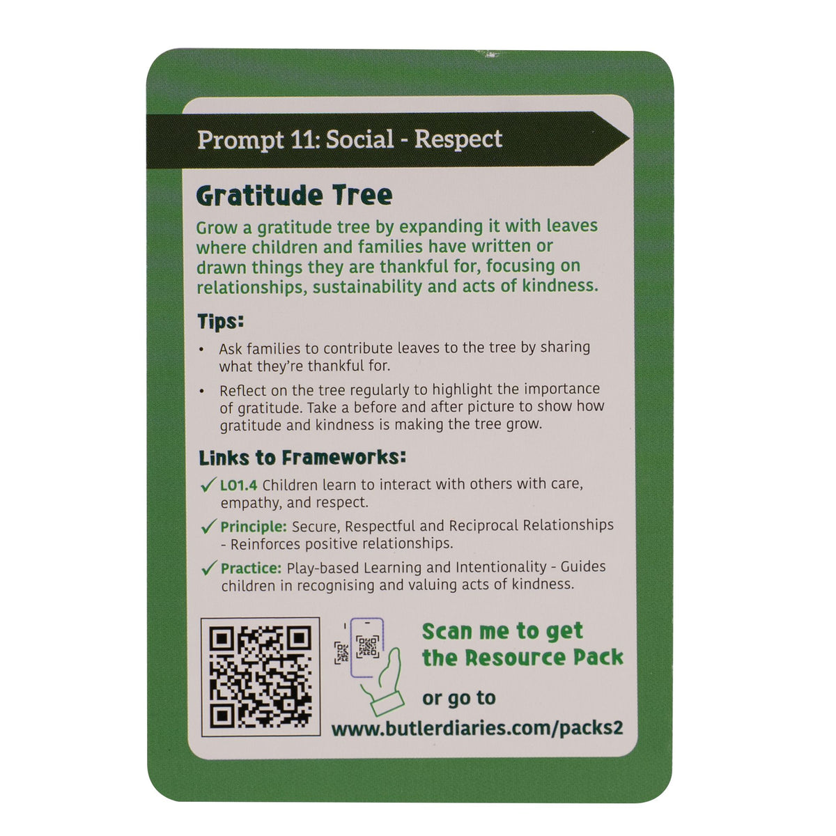 An example card from the Sustainable Educational Program Cards Deck 2: 3 Dimensions of Sustainability