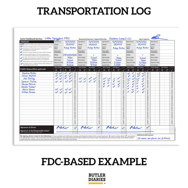 Transportation Log Book New Regs