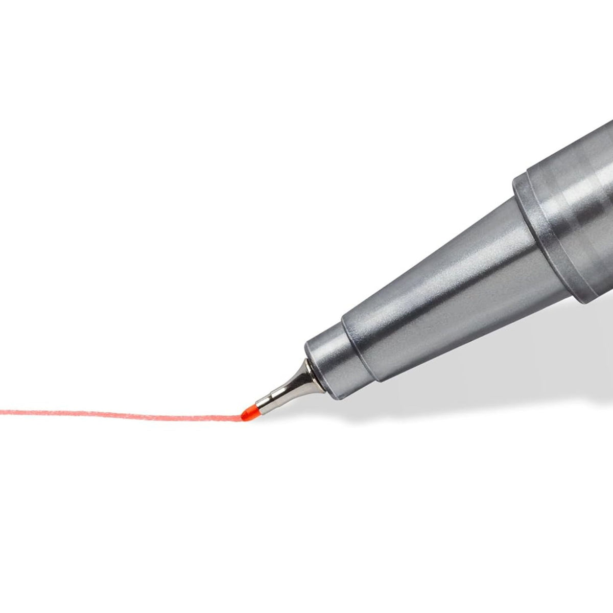red pen with a red line on a white background