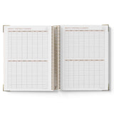 Open teacher planner weekly timetable planner on a white background