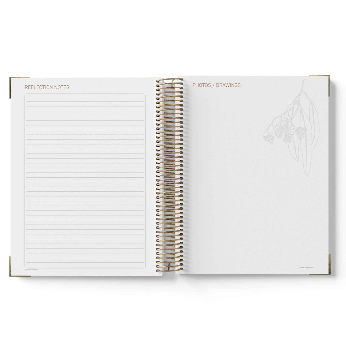 Open 2027 ECEC Programming Diary with lined pages and a floral illustration on a white background