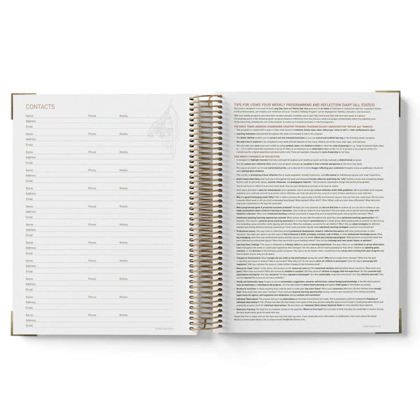 Open 2027 ECEC Programming Diary displaying text on a white background