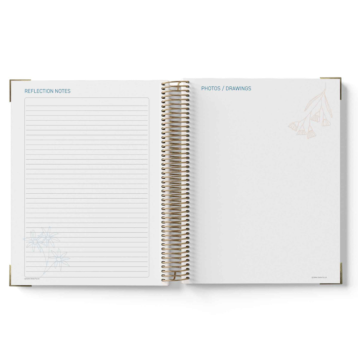 Open 2027 ECEC Programming Diary with spiral binding on a white background
