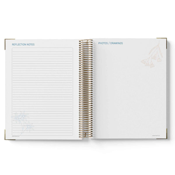 Open 2027 ECEC Programming Diary with spiral binding on a white background