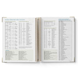 Open spiral-bound 2027 ECEC Programming Diary displaying a table of contents or index on a white background