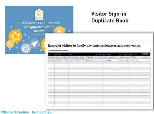 Visitor Sign-In Duplicate Book - Butler Diaries