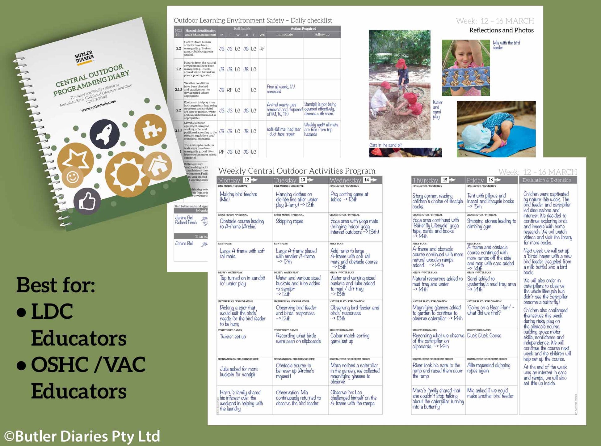 2023 Central Outdoor Weekly Programming and Reflection Diary - Butler Diaries