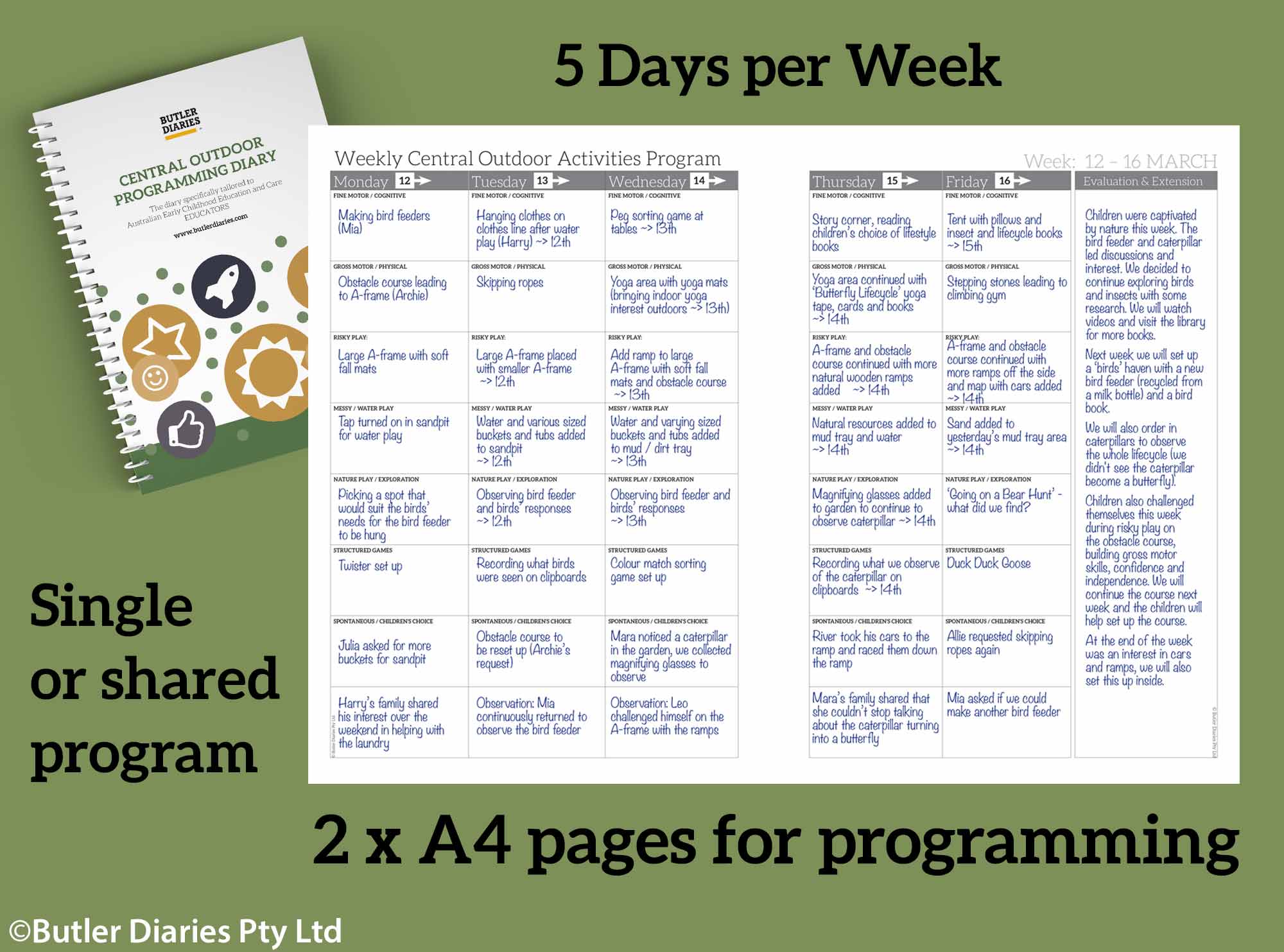 2024 Outdoor programming diary | EYLF diary | Outdoor Educator Diary ...